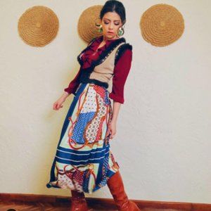 NWT ZARA PRINTED PLEATED SKIRT Size S